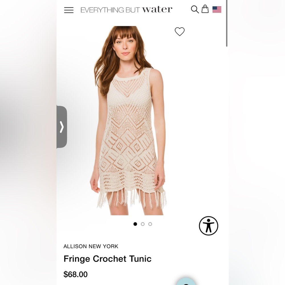 NWT Allison New York Fringe Crotchet Beach Tunic Size M